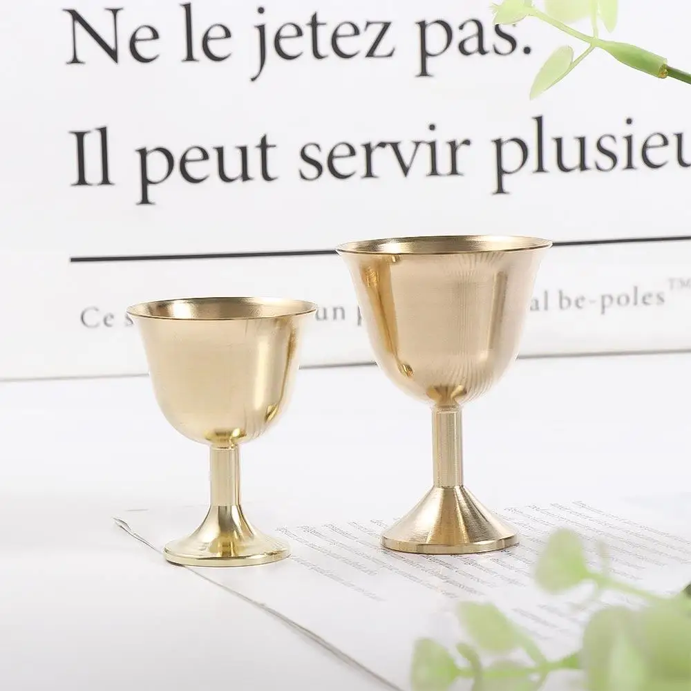 Party Supplies Brass Champagne Bar Tools Whiskey Chalice Drinkware Liquor Cups Wine Cups Stemware Goblet - 4
