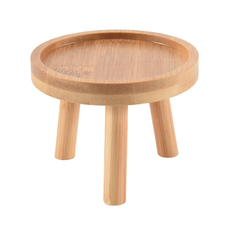 

3X Wooden Plant Stand Flower Pot Base Holder Stool High Stool Balcony Succulent Round Flower Shelf For Indoor Outdoor