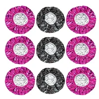 3/6pcs Rose Shower Cap Heat Insulation Aluminum Foil Insulation Hat Elastic Bathing Cap for Women Hair Perm Tool Barber Shop 1