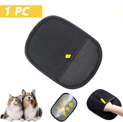 Reusable Pet Hair Removal and Grooming Gloves - Efficient Cleaning and Collection (Black - 1 PC)