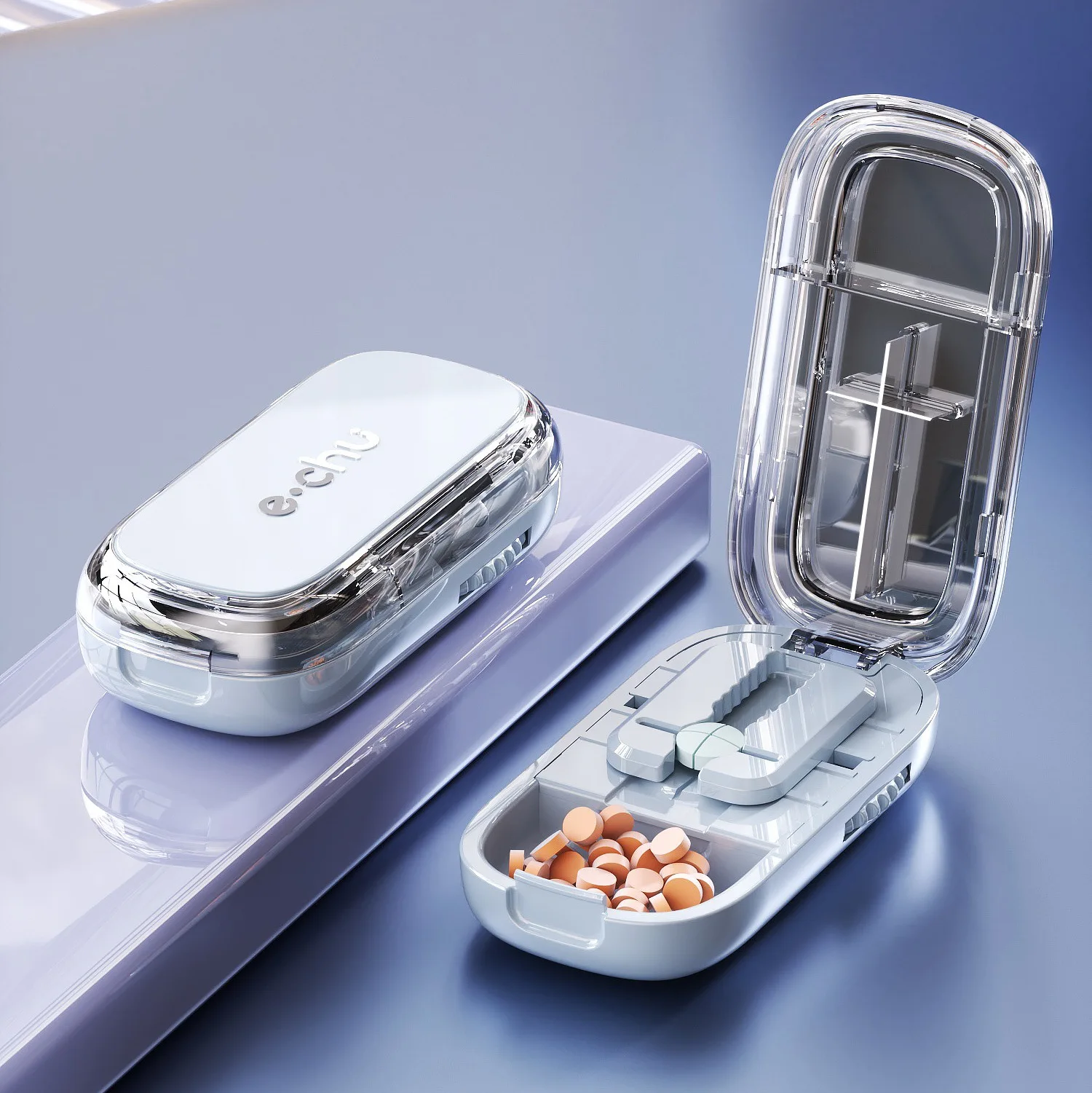 Quartering Pill Cutter Storage Box Portable Drug Tablet Medicine Dustproof thumbnail 7