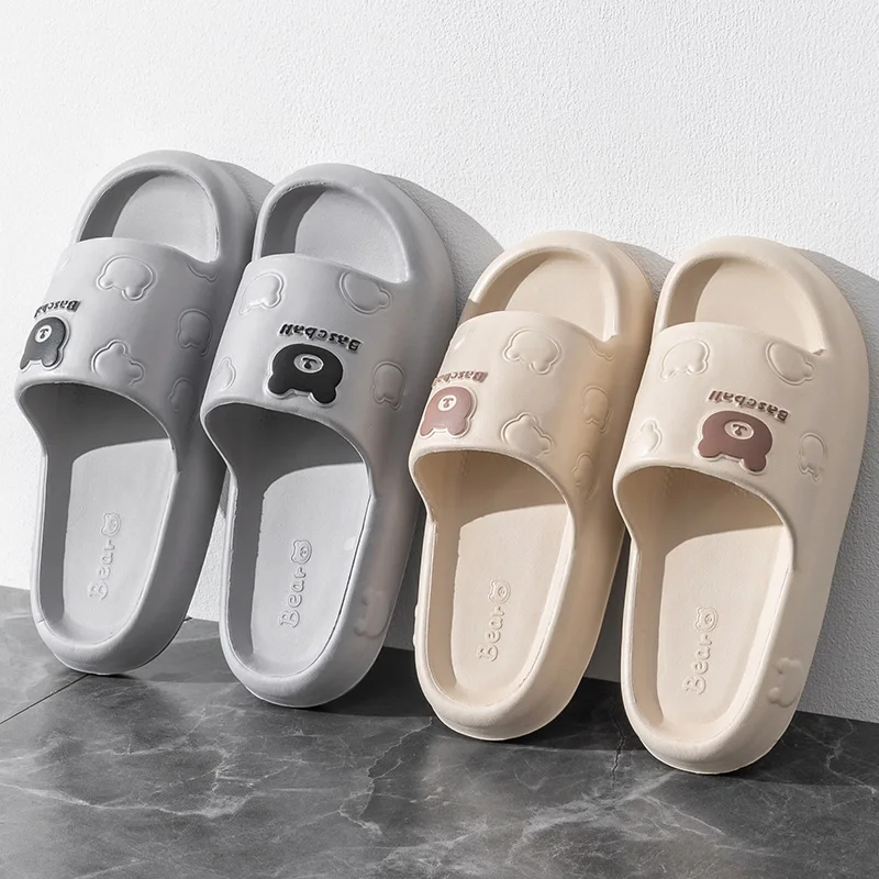 Soft Sole Anti Slippers Women's Summer 2024 New Home Bathroom Bathing Thick-soled Couple Cartoon Slippers Men's Summer 3