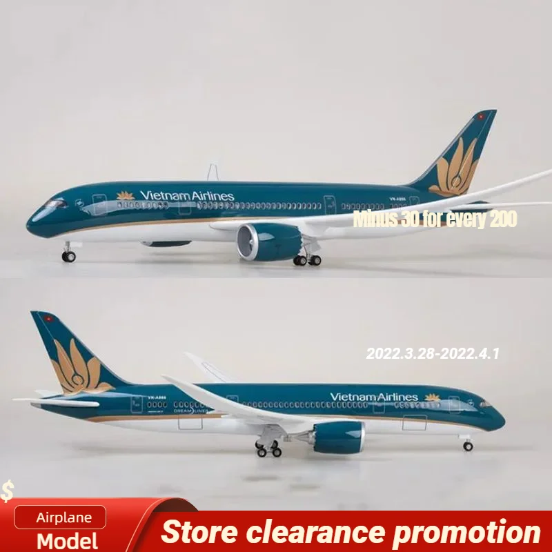 

1/130 Scale 47cm Airplane B787 Dreamliner Aircraft Vietnam Airlines Model W Light and Wheels Diecast Resin Plane Collection Gift