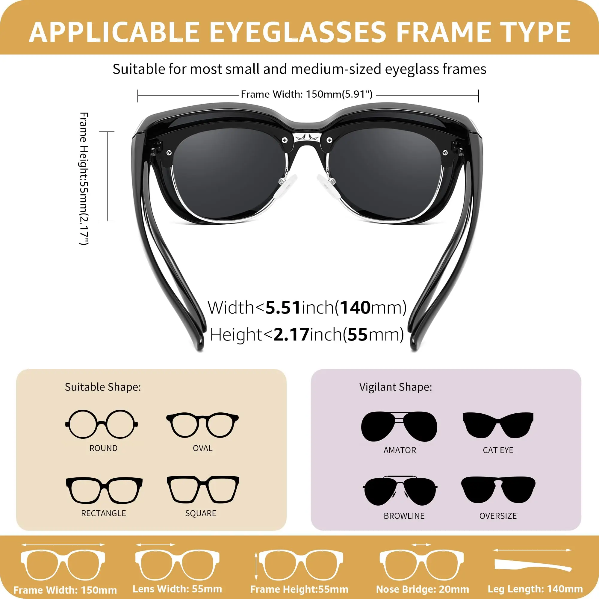 Oversized Polarized Wraparound Sunglasses with UV400 Protection