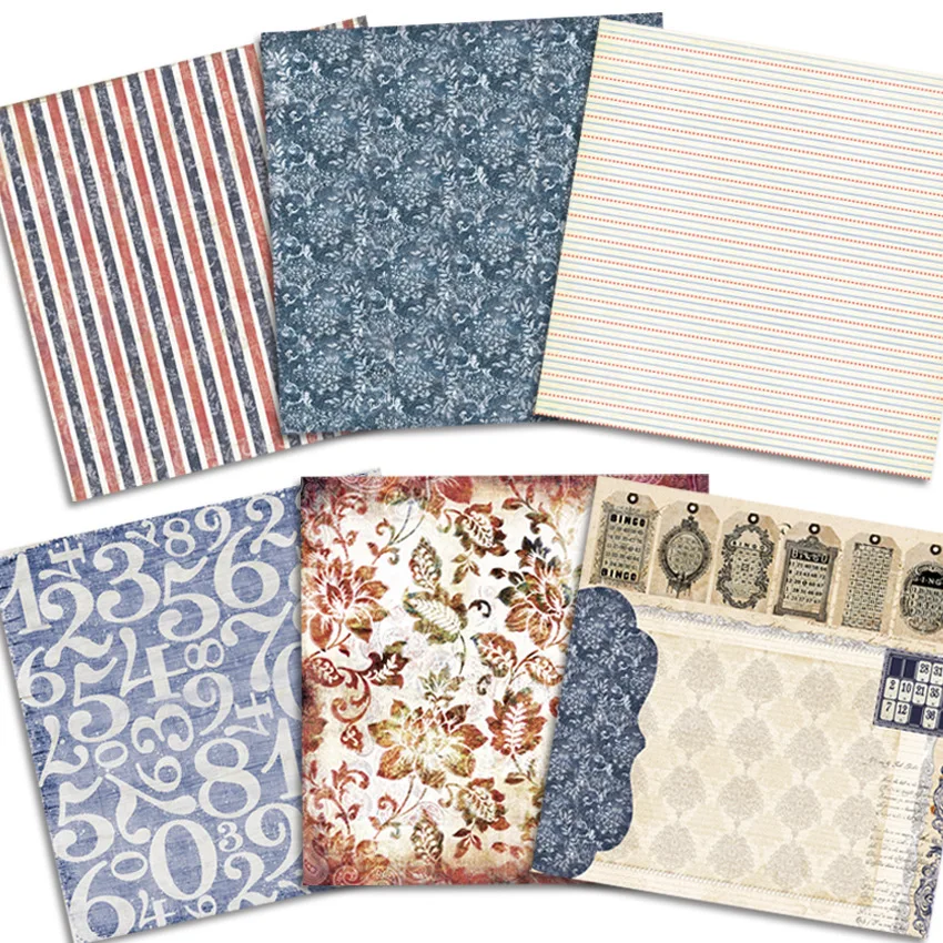 24Sheets/Set Vintage Flower Material Ppaper DIY Scrapbooking Journal Base Collage Photo Props Gift Wrapping Decoration Paper