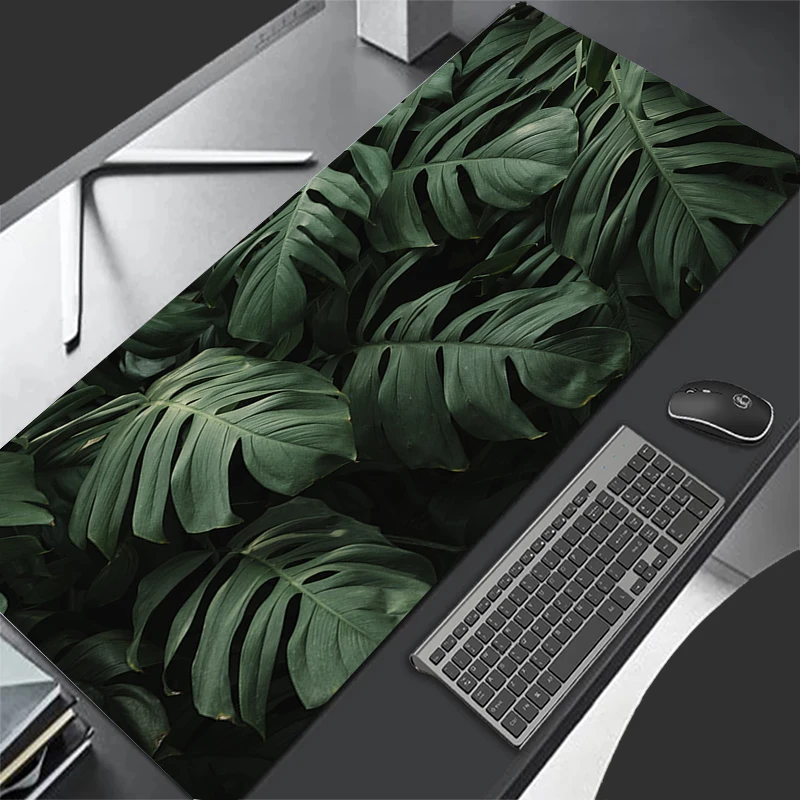 Mouse Pad Computer Speed Type Carpet Mat For e-sports Players Laptop Keyboard Mouse Pads Green Leaves Mousepad Office Desk Mat 3