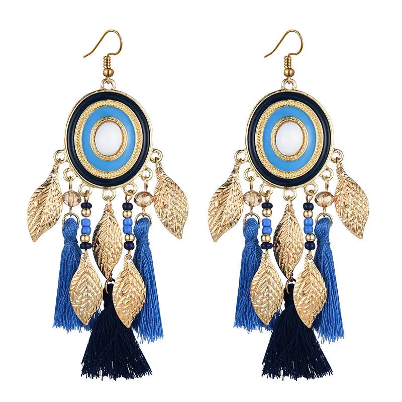 

2023 Beach Tassel Earrings, Summer Boho Eardrop Long Dangler Perfect for Vacation Reunion Dinner Party Jewelry for Women