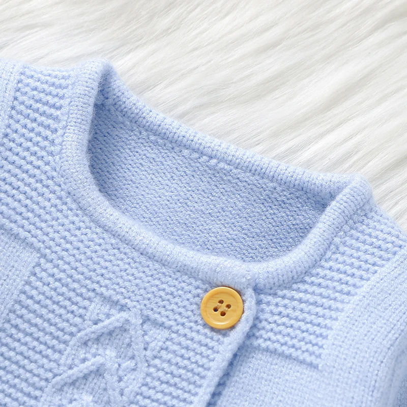 Winter Baby Girls Pure Color Outfits Autumn Infant Pink Long Sleeve Knit Sweaters Coats+Trousers Clothes Sets Toddler 2pcs Suits 3