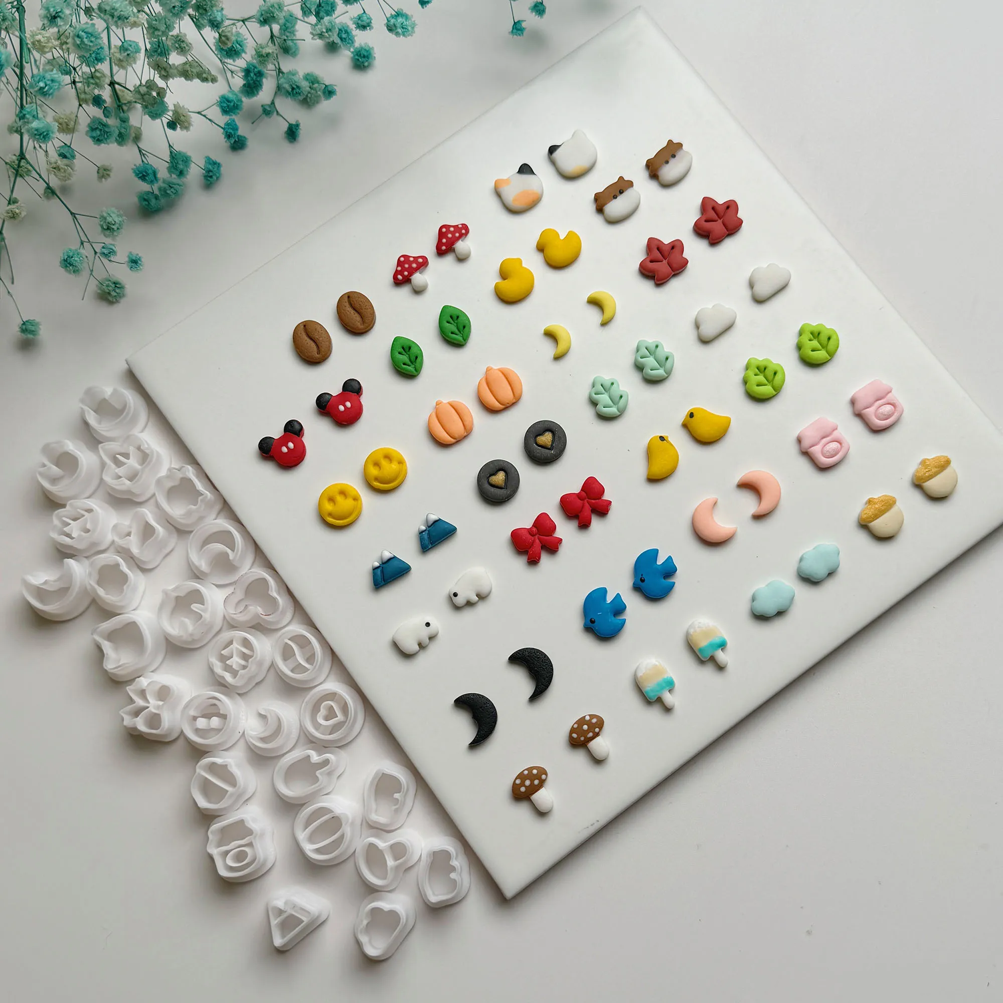 Mini Polymer Clay Cutters Cute Moon/Cow/Bird/Cloud Shape Clay Cutting Molds for DIY Earrings Jewelry Decoration Makings polymer clay cutter