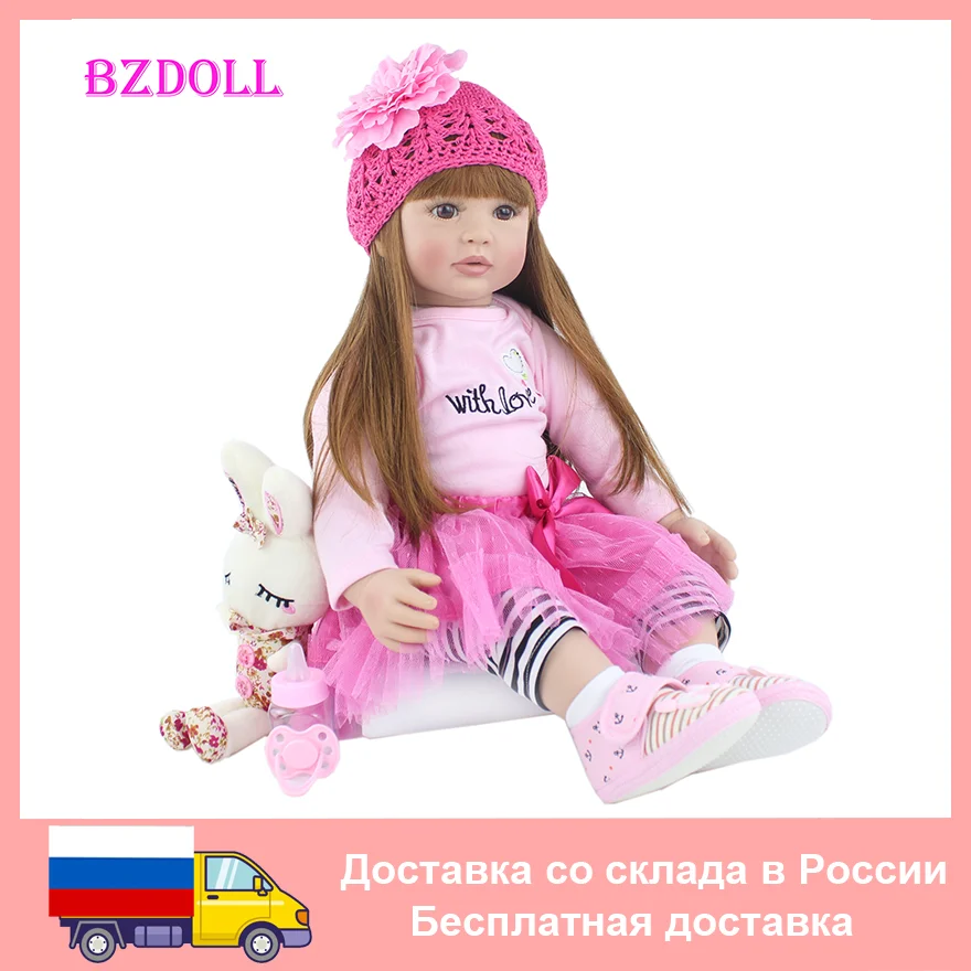 55/60cm Silicone Reborn Baby Doll Realistic Vinyl Princess Toddler Bebe Child Birthday Gift Girl Babies Boneca Brinquedo 6
