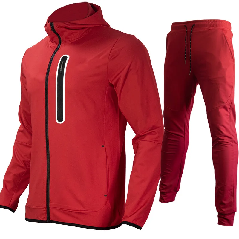 Herren Frühling Herbst Sport Set Casual Hoodie Jacke Hosen 2-teiliger Trainingsanzug Vielseitiges Streetwear Outfit Mode Mann Trainingsanzug – Detail 11