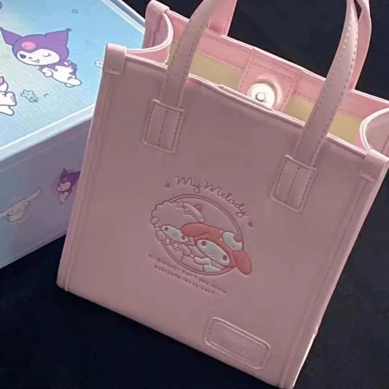 MBTI Black Kuromi Womens Handbag Cute Fashion Casual Leather Shoulder Bag Harajuku Luxury Designer Exquisite Vintage Female Bags