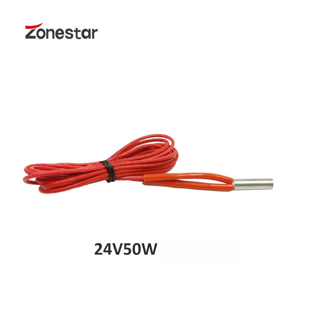 2 개/몫 카트리지 히터 세라믹 튜브 Piepe Φ6x20mm Reprap ZONESTAR FFF FDM 3D 프린터 핫 엔드 DIY 키트 12V40W 24V50W