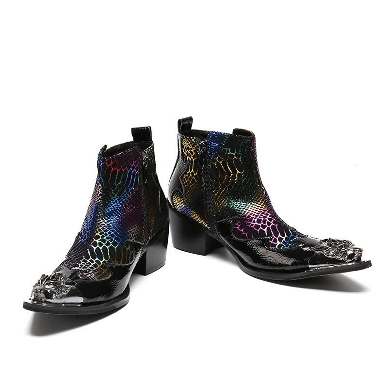 Iron Dragon Head Men's Leather Boots, Fashionable and Leisurelyyoung Hairstylists, Designers, Genuine Leather Boots