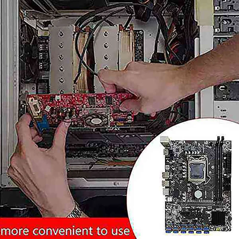 mother board of computer B250 BTC Mining Motherboard with 12X009C PLUS PCIE Riser Card+CPU+Cooling Fan 12 PCIE to USB3.0 LGA1151 DDR4 DIMM top motherboard for pc