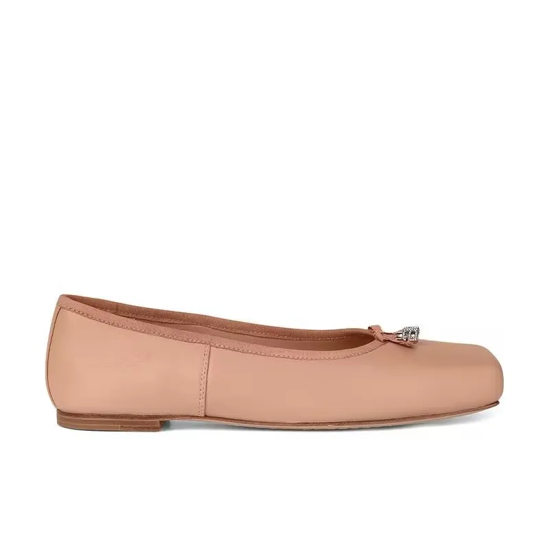 

Diamond Square Bow Flat Shoes Women's Ballet Shoes
