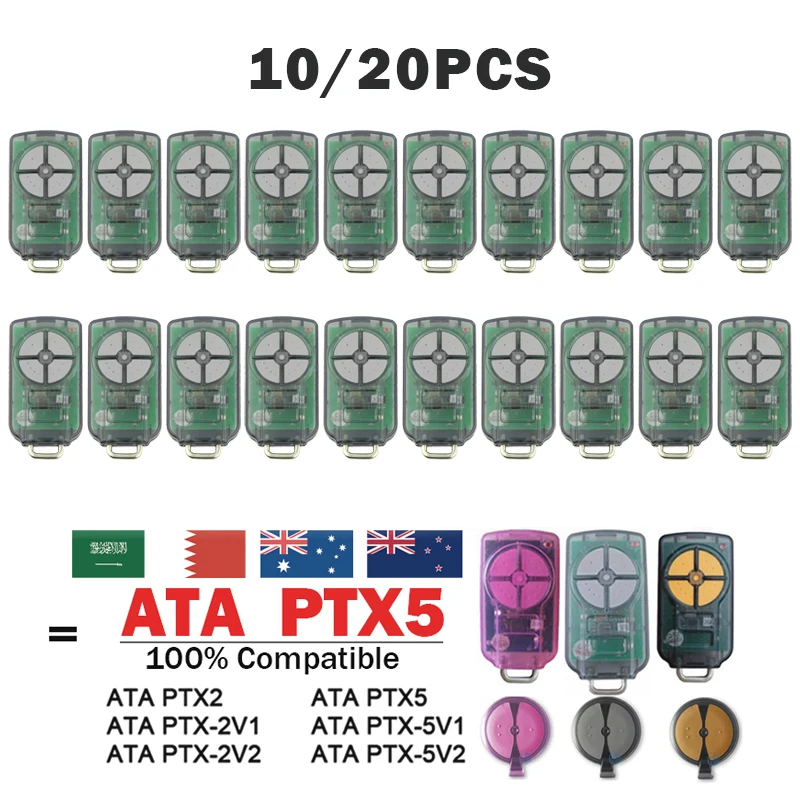10/20 PCS ATA PTX5V2 PTX5 PTX-5V2 TrioCode 433.92MHz Garage Door Remote Control ATA PTX2 PTX-2V1 PTX2V2 Electric Gate Control