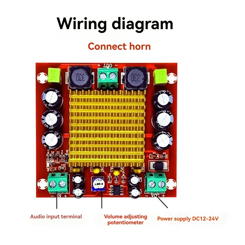 B03B-4Pcs XH-M544 Mono 150W Digital Amplifier Board For TPA3116DA Audio Amplification Module Power Supply Voltage 12-26V