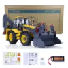 LESU 1/14 Metal Hydraulic RC Backhoe Loader Electric Excavator Multifunctional AOUE BL71 Yellow Radio Control 2 in 1 Digger Toys 1