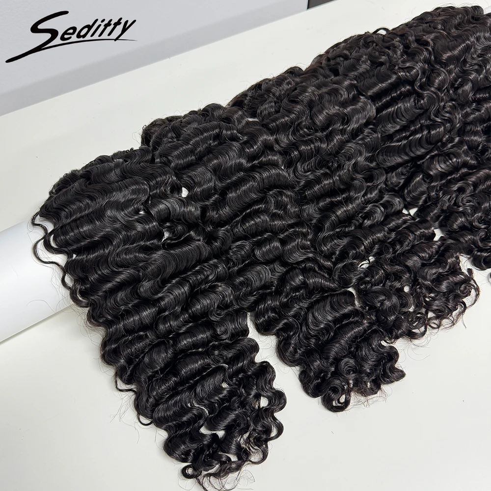 Extensioni di Capelli Ricci Ondulati Birmani 100% Umani, Fasci di Capelli per Tessitura, 100g/Fascio, Doppia Trama, 10-26 Pollici - immagine 5