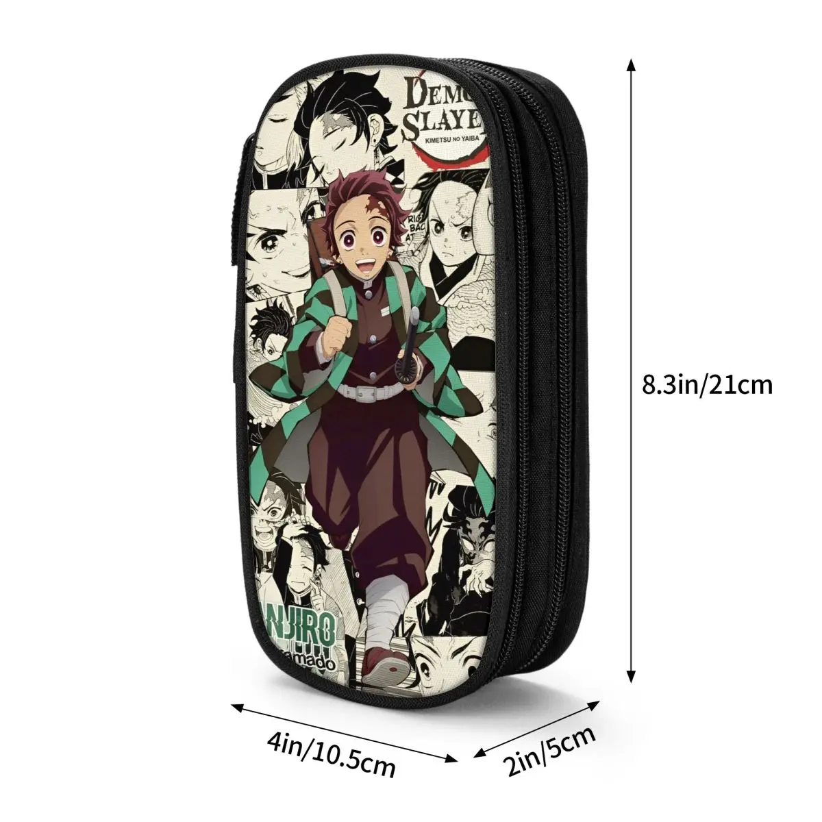 Demon Slayer Anime Tanjiro Kamado Pencil Cases Creative Pen Box Bag for Student Big Capacity School Supplies Zipper Pencilcases