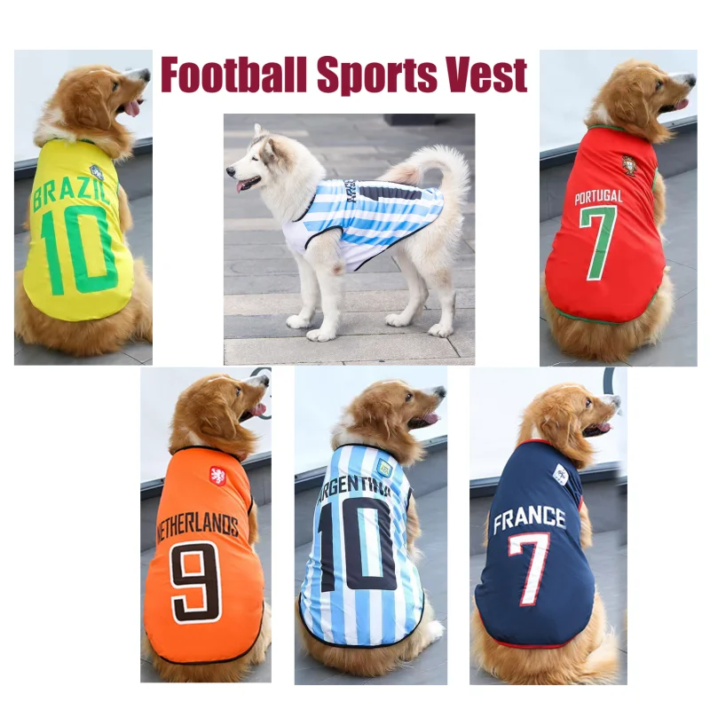 Pet Clothes Football Sports Vest Dog T Shirt Cat Summer Thin Clothes