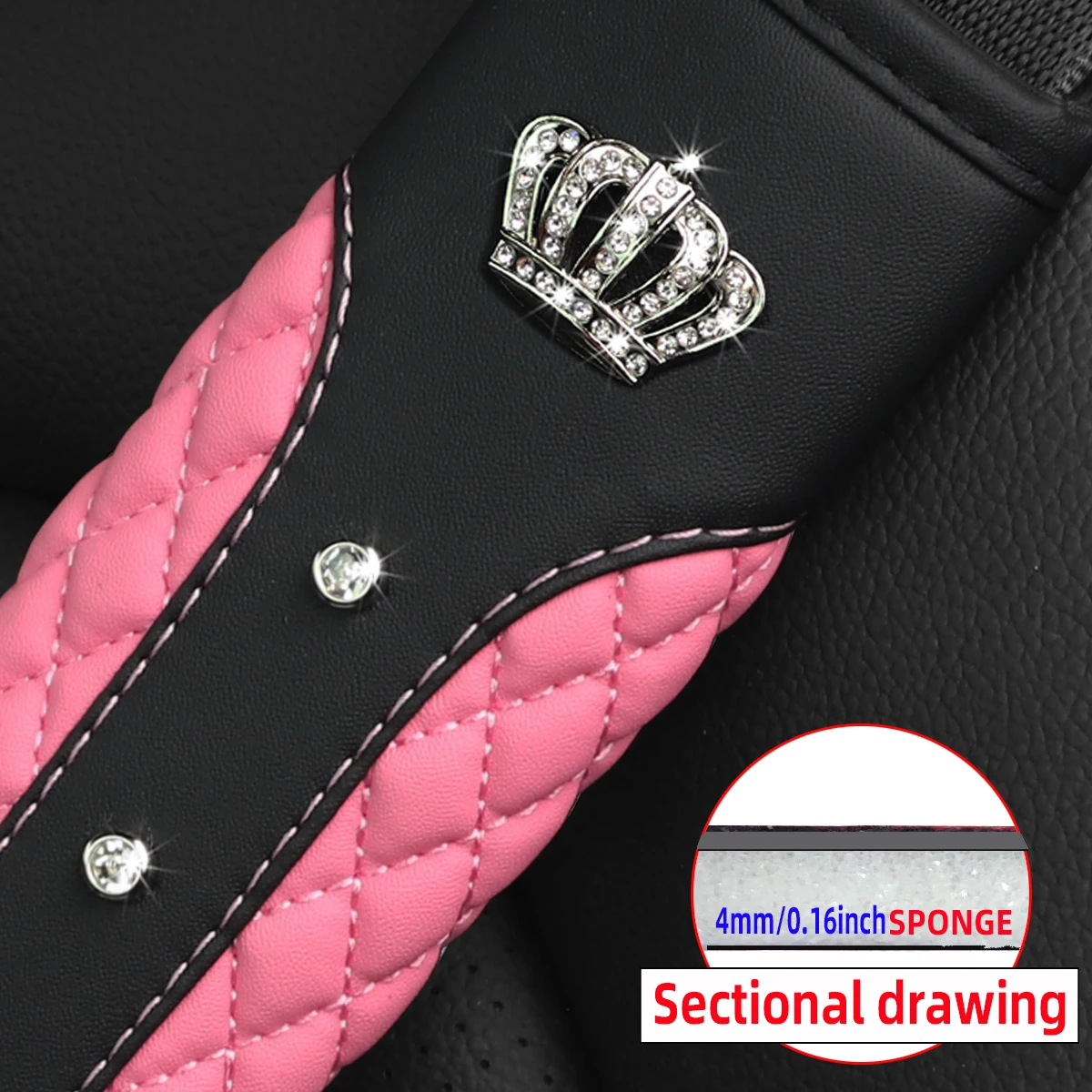 PU Leather Diamond Crown Shoulder Cover 2