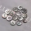 10pcs 10/11.5mm Natural Shell Sewing Buttons Black Mother of Pearl Round Shell Thin Edge Button For DIY Shirt Cuff Accessories 4