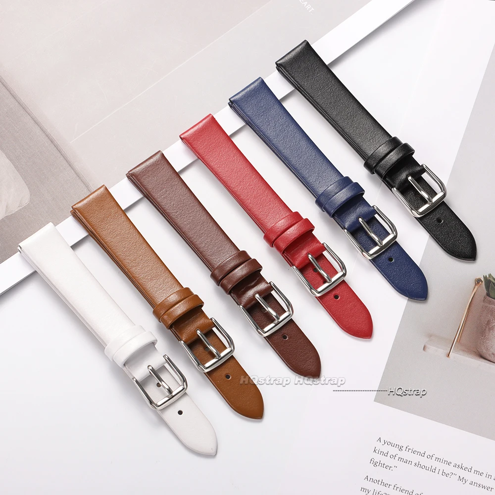 Elegant Slim Leather Watch Strap for Women – High-Quality Universal Replacement Watchband