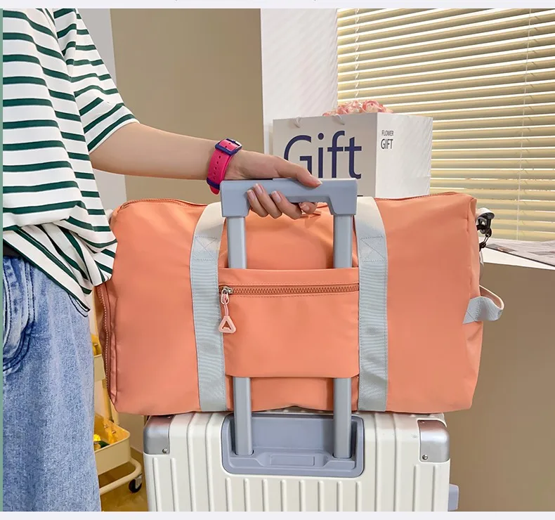 Sports travel yoga bag with shoe compartment for women