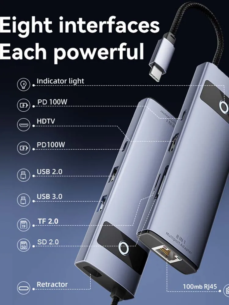 ƺ ο USB 3.0 2.0 , Ʈ , 4k HDMI ȣȯ, CŸ-̴ Ʈ, PD 100W 
