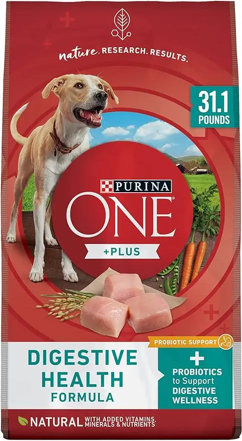 

Plus Digestive Health Formula Dry Dog Food Natural with Added Vitamins, Minerals and Nutrients - 31.1 lb. Bag