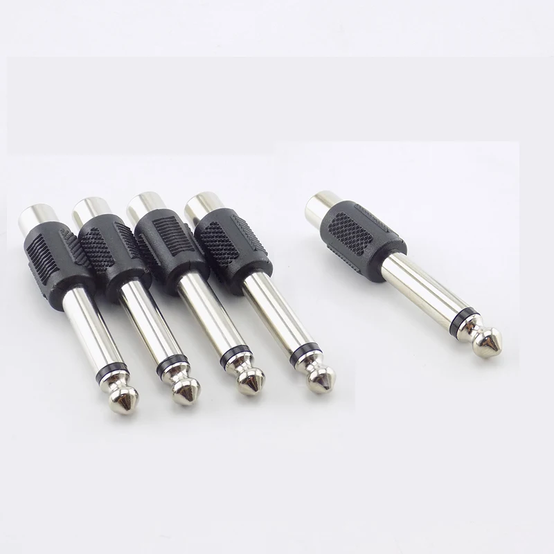 RCA Female Jack To 6.35mm 1/4" Male Stereo Plug Audio Adapter Connector Mic W28 audio adapter connectors