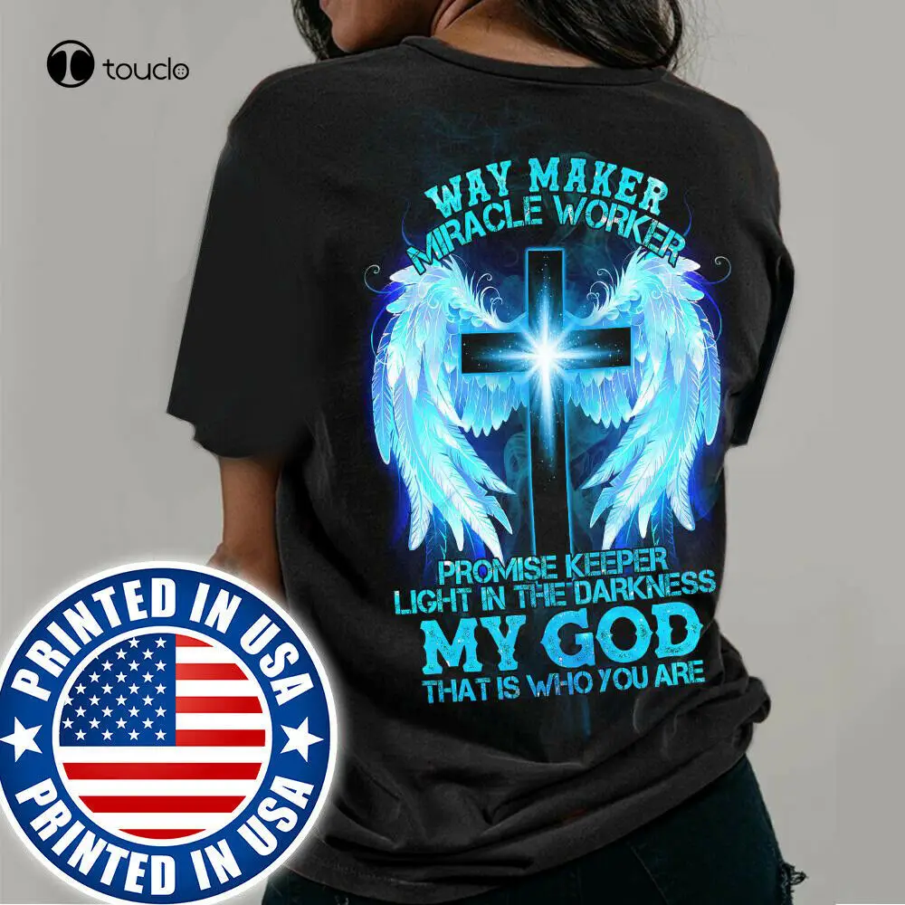 New Jesus T-Shirt Back God Christ Cross Miracle Worker Vintage Gift Tee Shirt Cotton T Shirt Unisex Fashion Funny New