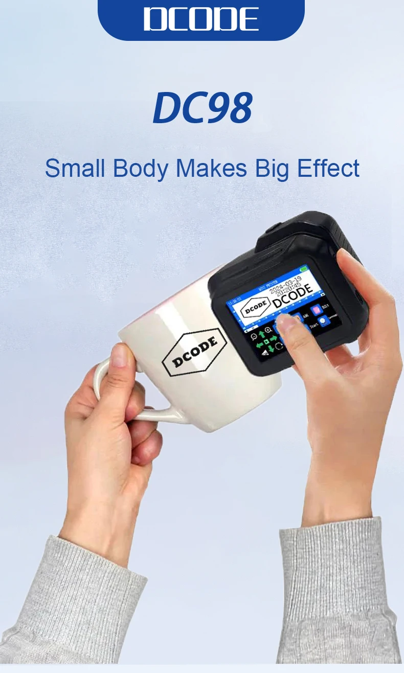 DC98 Mini Portable Inkjet Printer 12.7mm Handheld Thermal Inkjet Printer QR Barc
