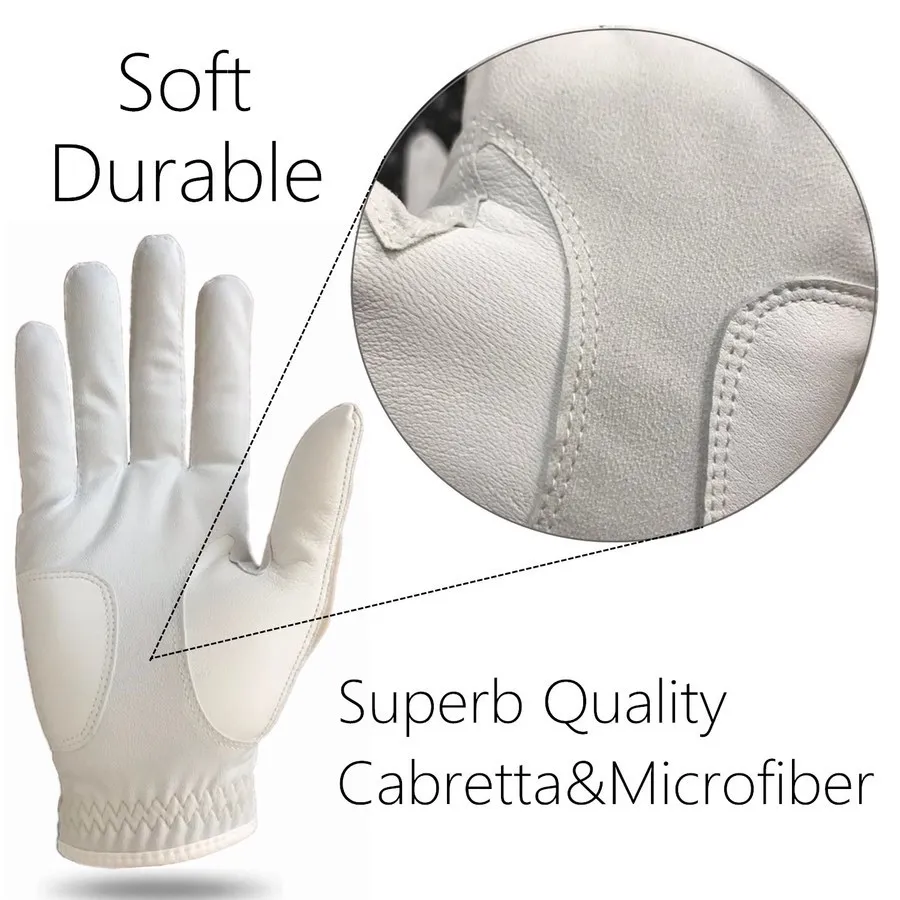 New Mens Golf Gloves All Weather Durable Grip Cabretta Left Right Hand Weathersof Size Small Medium Large XL Drop Shipping 3