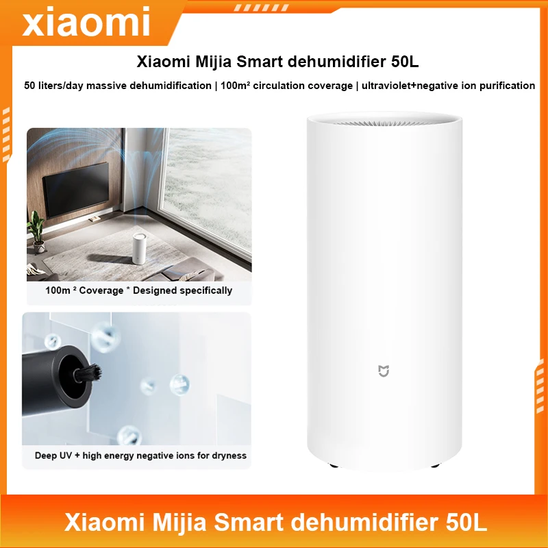 

Новый Умный осушитель Xiaomi Mijia, 50 л, с эффектом, за 10 минут, осушение, очистка отрицательных ионов, круговое покрытие 100 м2