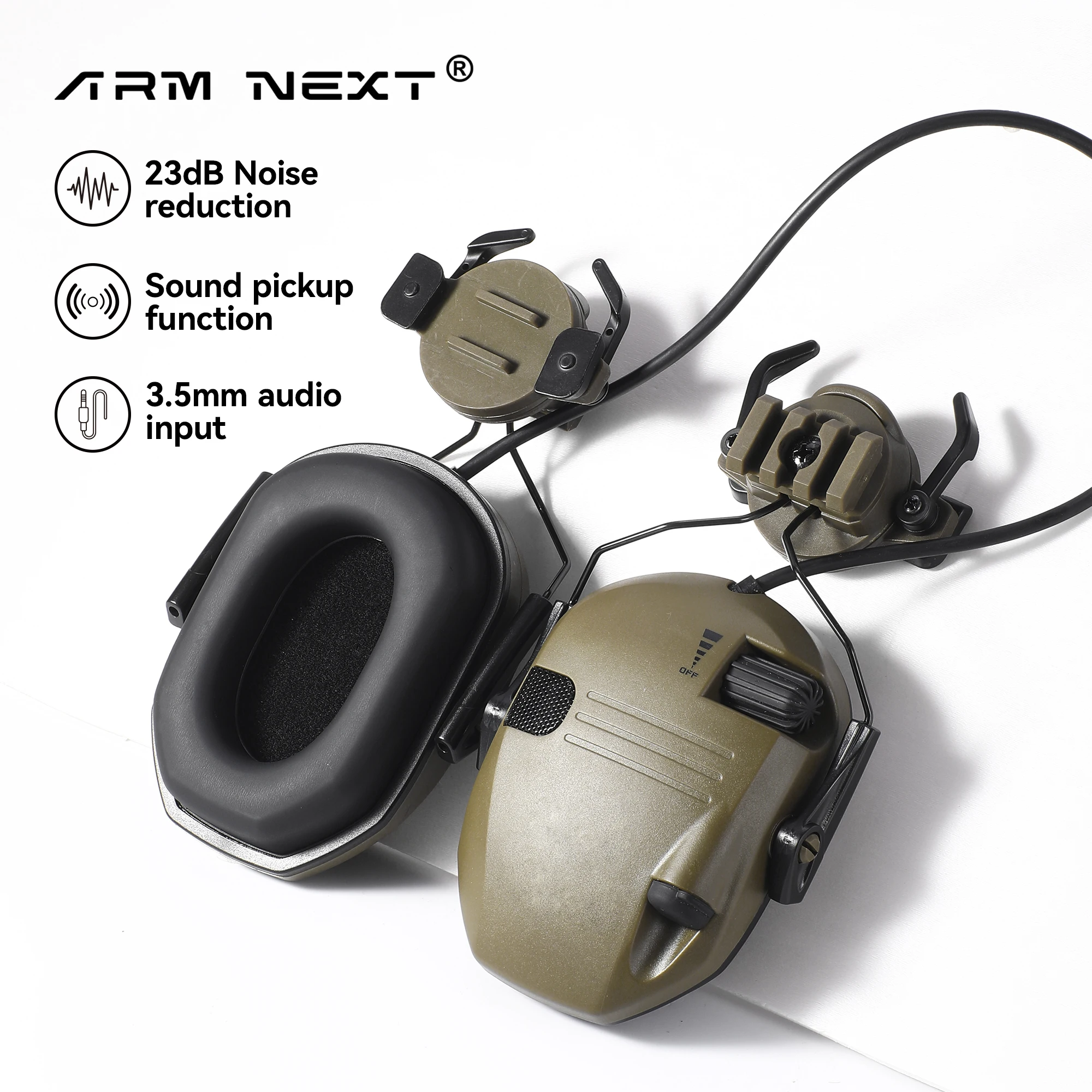 ARM NEXTBluetooth Cuffie per protezione dell'udito Cuffie antirumore per tiro elettronico Cuffie antirumore per caccia Copertura per l'orecchio tattica - immagine 2