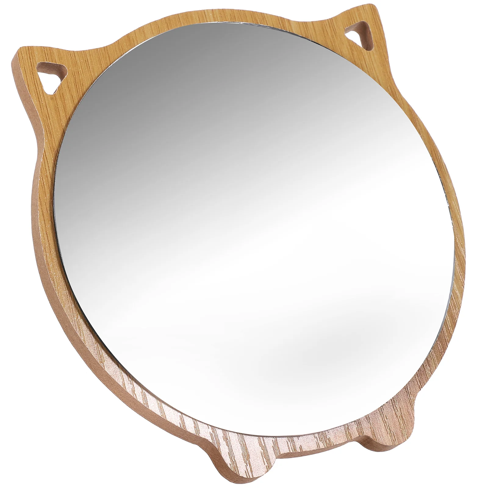

1PC Wooden Mirror Cat Design Makeup Mirror Bedroom Desktop Mirror Dressing up Mirror for Girls Women