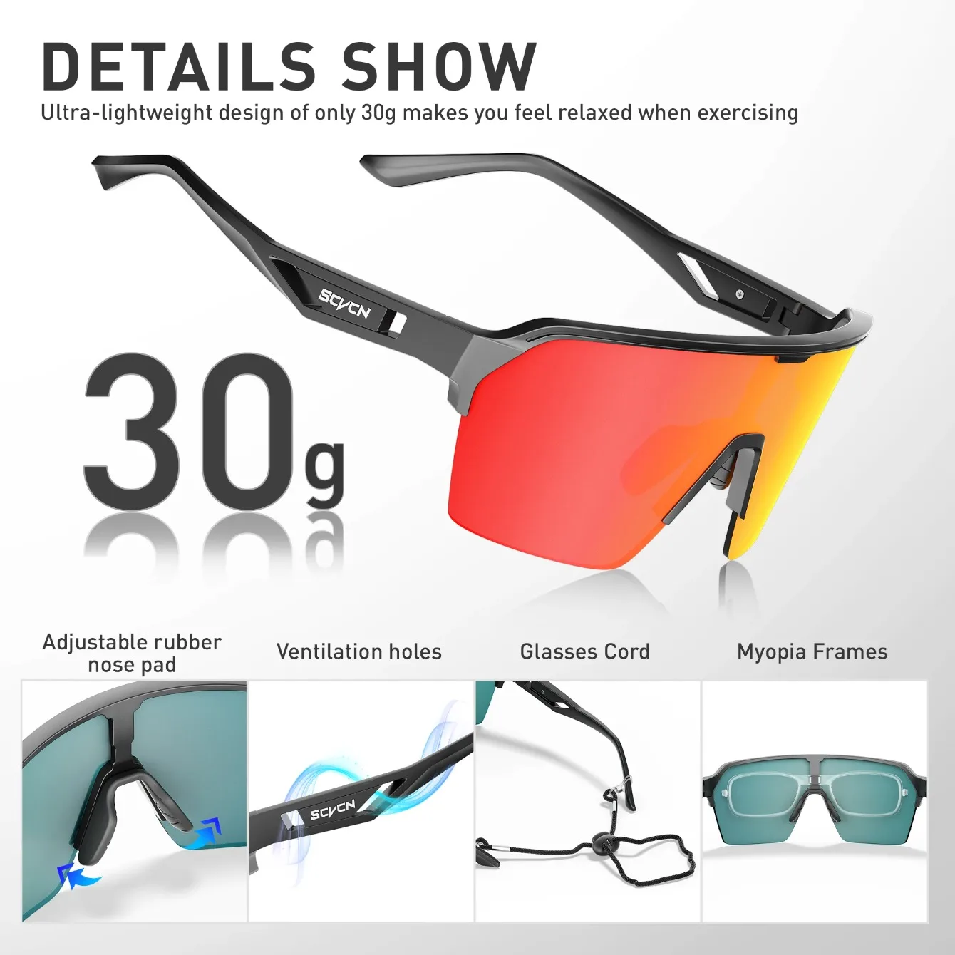 SCVCN Photochromic Cycling Glasses Sunglasses for Men Outdoor Sports Glasses UV400 Eyewear MTB Cycling Goggles Bicycle Women