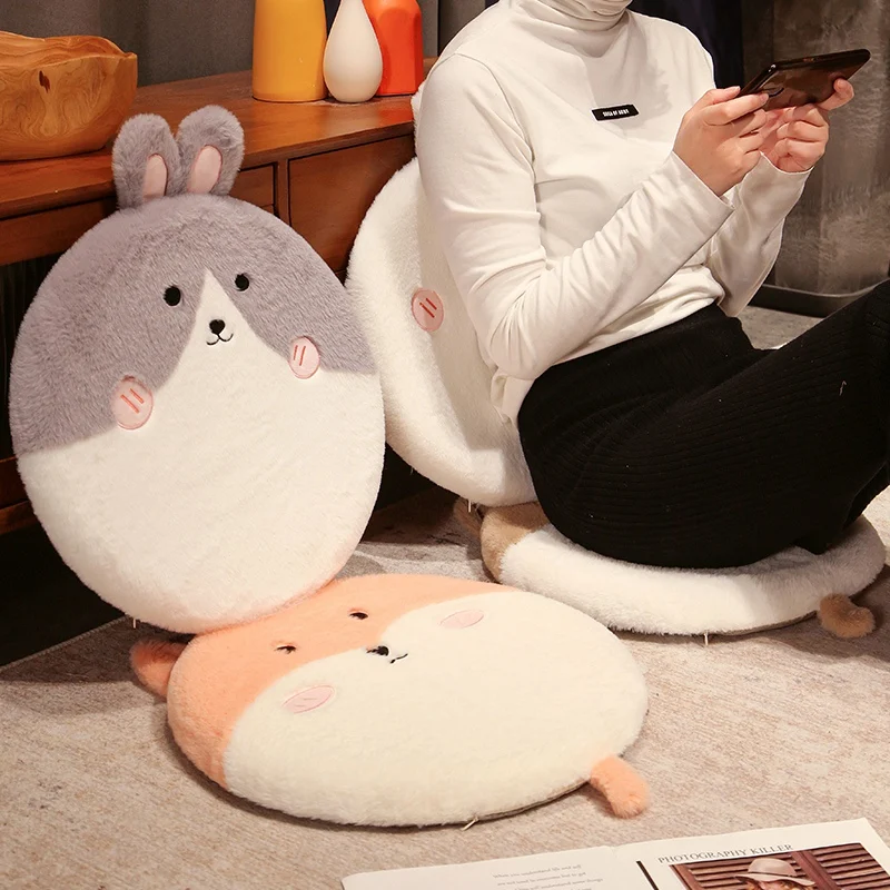 

Nice Chair Cushion Stuffed Cartoon Animal Plush Toy Cats Bunny Fox Panda Office Seat Cushion Pillow Floor Mat Home Decoration