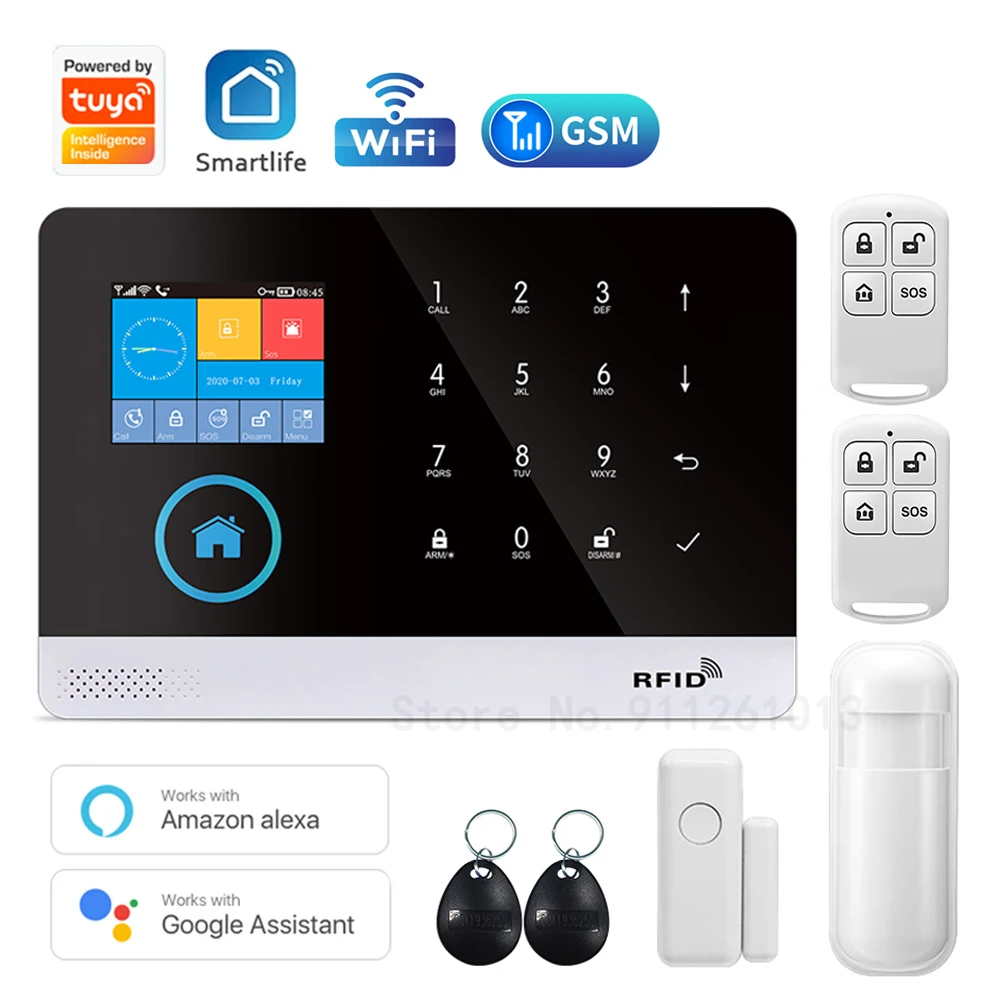 

Tuya Smart Alarm System for Home Burglar Security 433MHz WiFi GSM Alarm Wireless Tuya Smart House App Control