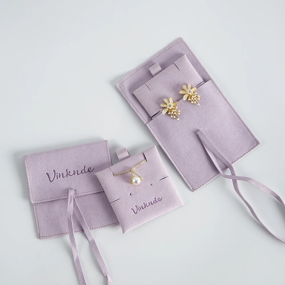 Jewelry Packaging Storage Pouches With Pad Cards Custom Logo Valentine's Day Gift Ring Necklaces Earring Bracelets Organizer Bag
