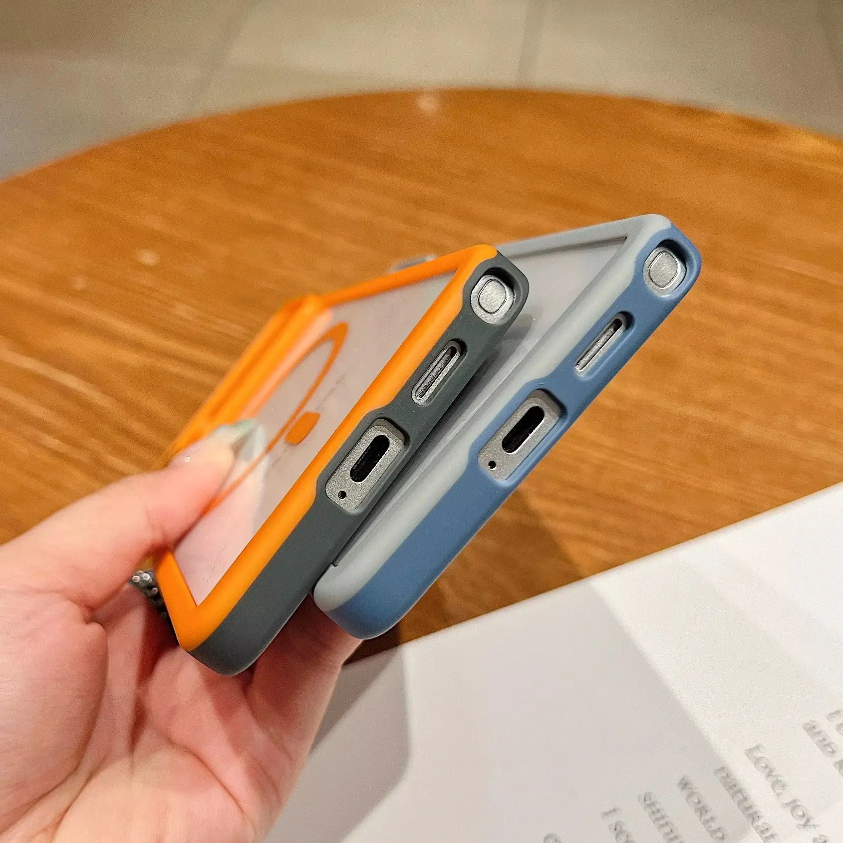 Magnetic Acrylic Matte Shockproof Phone Cover with Wireless Charging Compatibility
