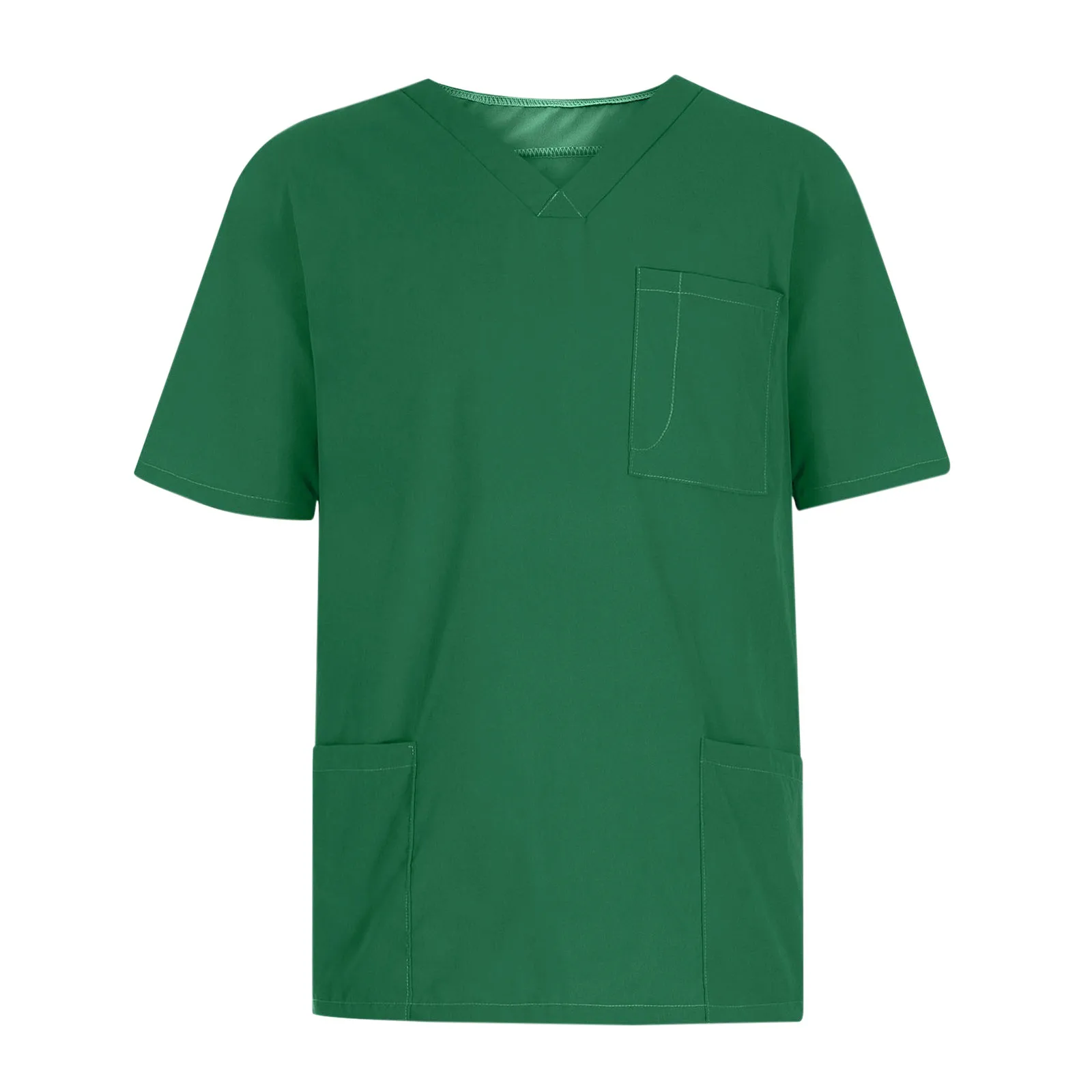 Mens Nurse Uniform Scrubs Tops Solid Color Short Sleeve Nursing Uniforms Healthcare Workers Workwear Blouse Medical Uniform Top