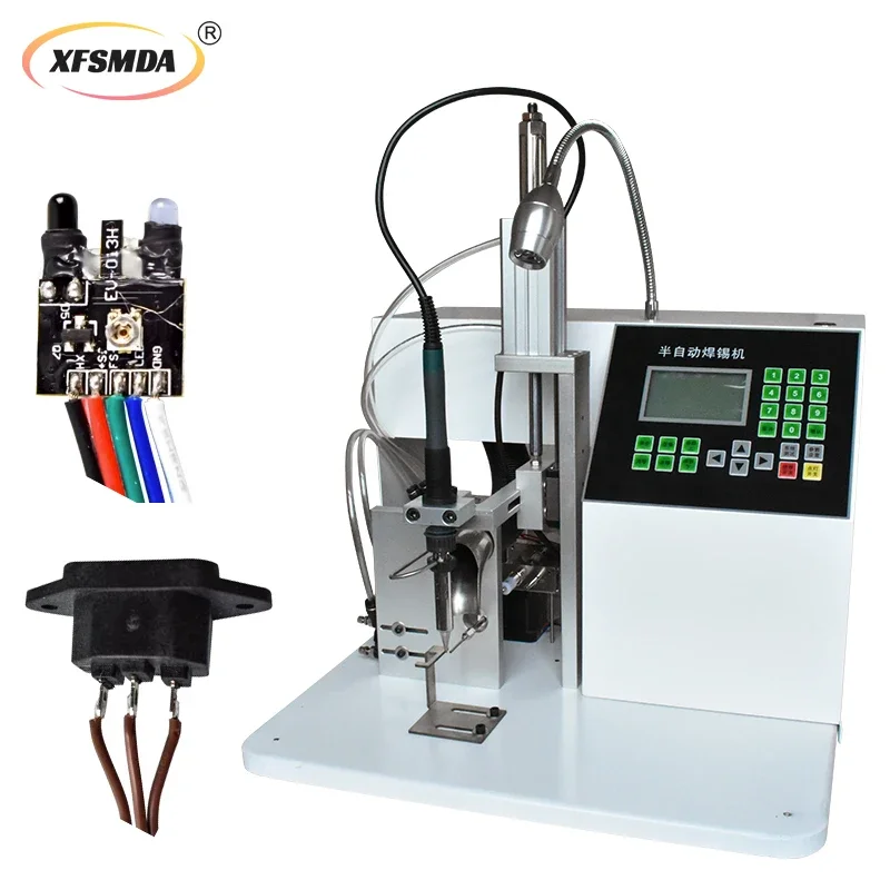 BORUIX 220V Automatic Soldering Machine 150W Spot Welder Tin Feeder LCD Digital Display USB Terminal Welding Equipment