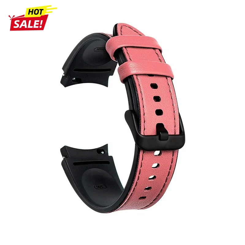 Premium Leather Grain Band with Silicone Strap