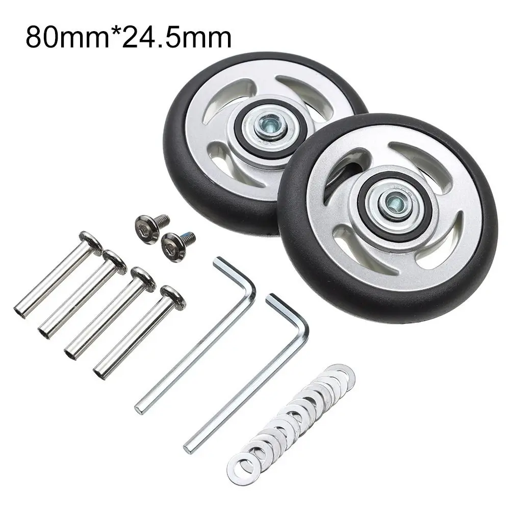 Universal Suitcase Replacement Wheels - Durable Silent Caster Repair Kit with Screws (2-Pack)