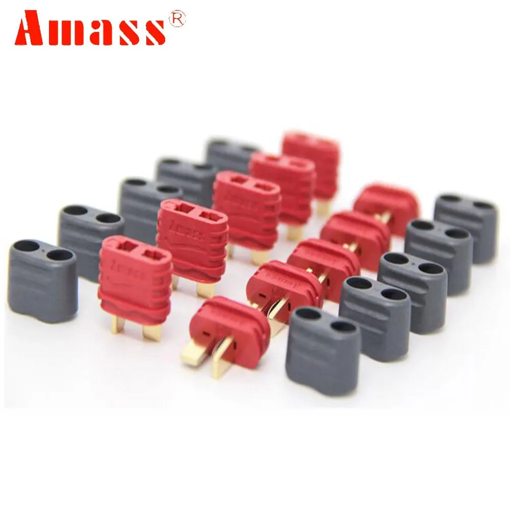 RC Lipo 배터리용 외장 하우징이 있는 5쌍 Amass T 플러그 Deans 커넥터