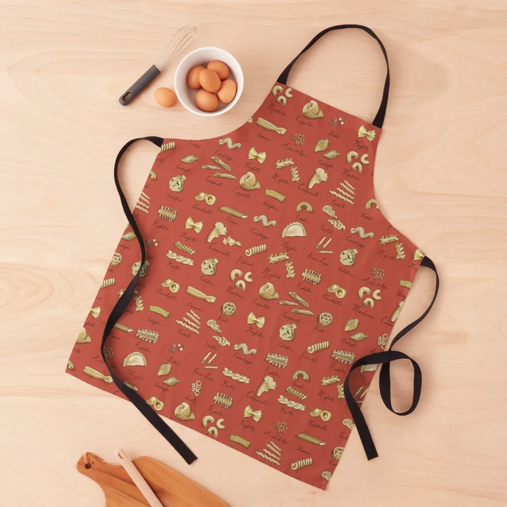 

Italian Pasta Shapes Apron Salon kitchen clothes Apron